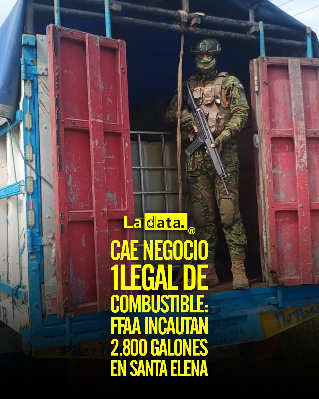 Cae negocio 1legal de combustible: FFAA incautan 2.800 galones en Santa Elena