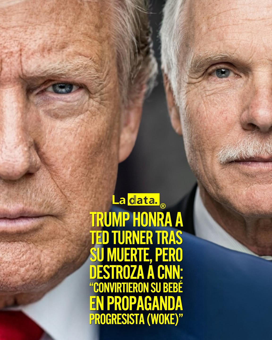 Trump honra a Ted Turner tras su muerte, pero destroza a CNN: “Convirtieron su bebé en propaganda progresista (woke)”