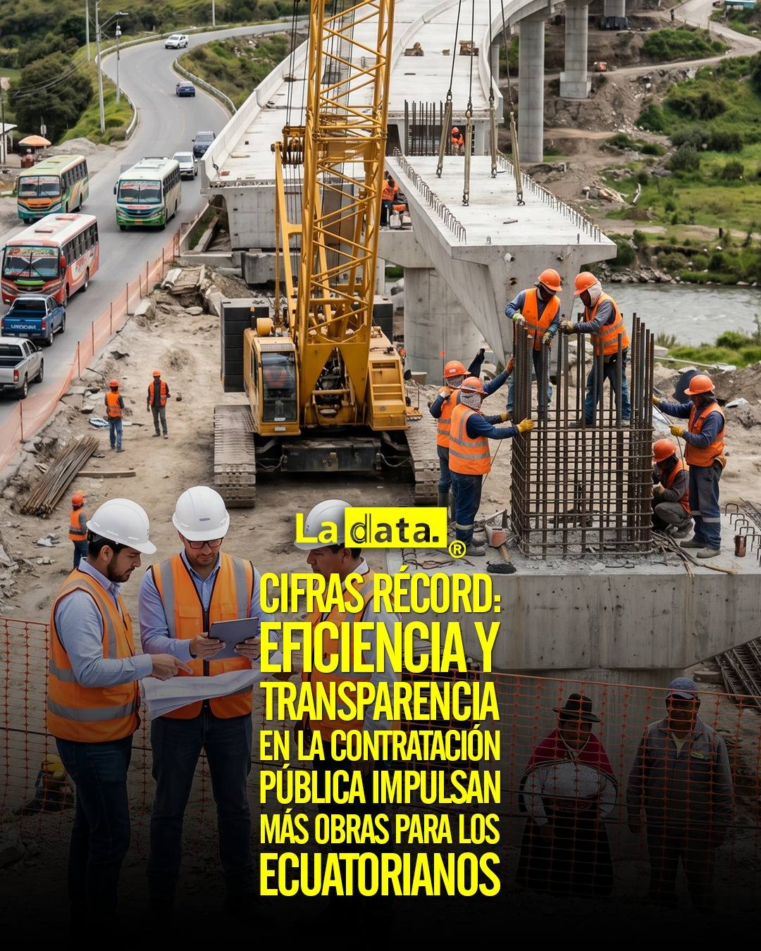 Cifras récord: Eficiencia y transparencia en la contratación pública impulsan más obras para los ecuatorianos