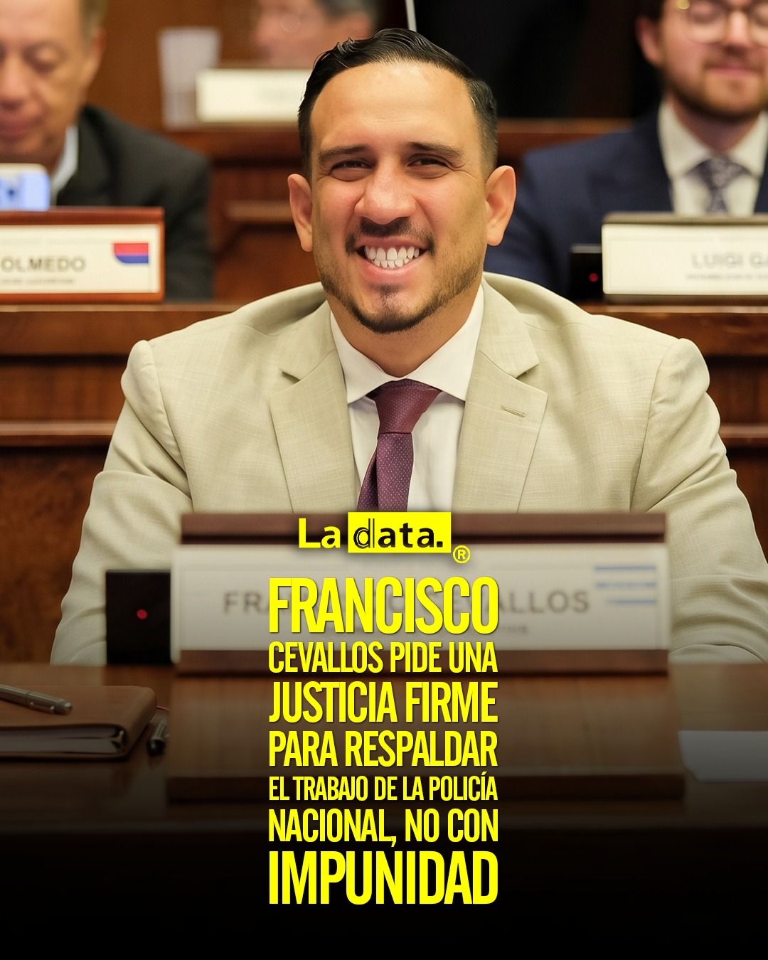 Francisco Cevallos pide una justicia firme para respaldar el trabajo de la Policía Nacional, no con impunidad.