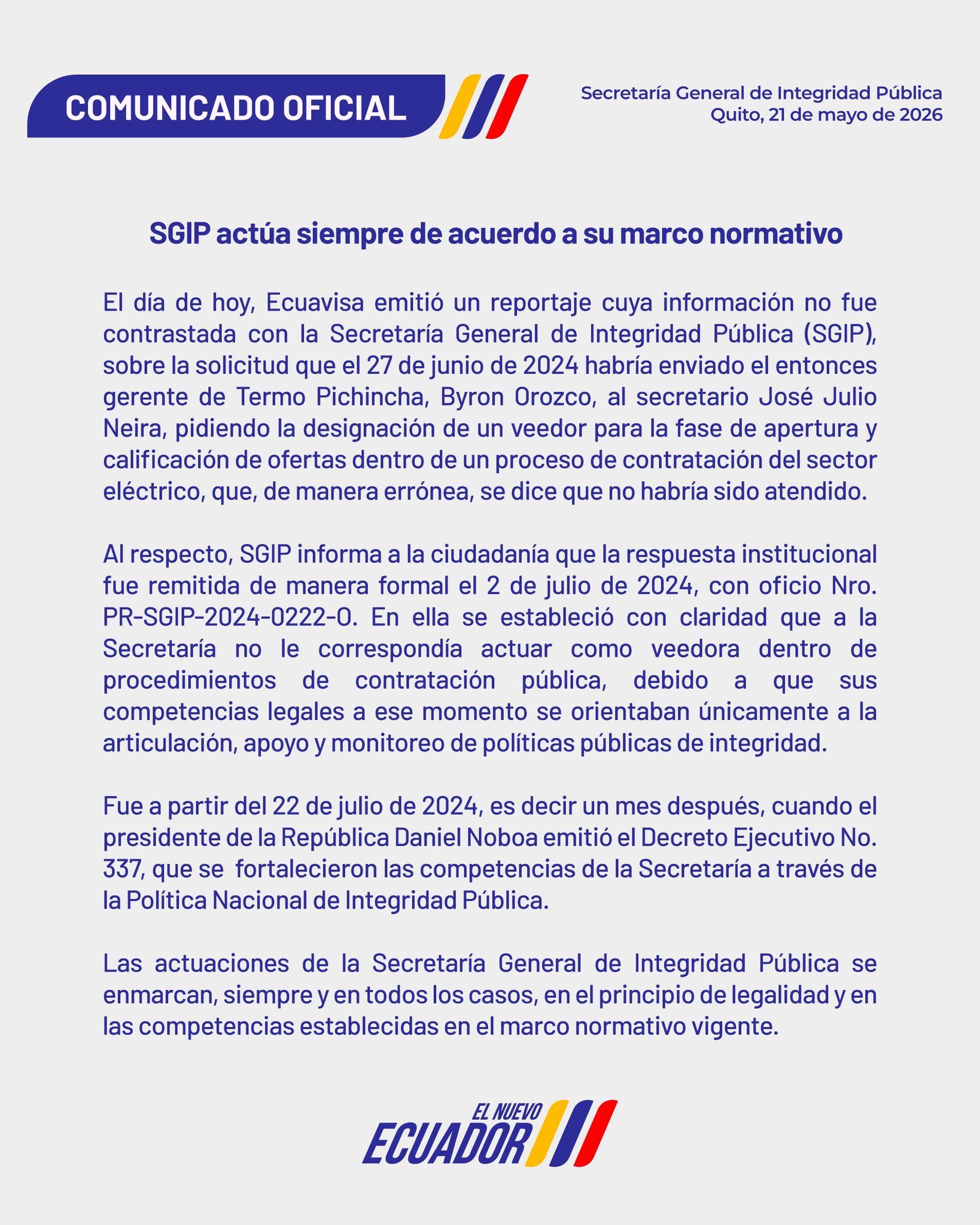 @ladataec #LaData #TendenciaPolítica #Ecuavisa #IntegridadPublica