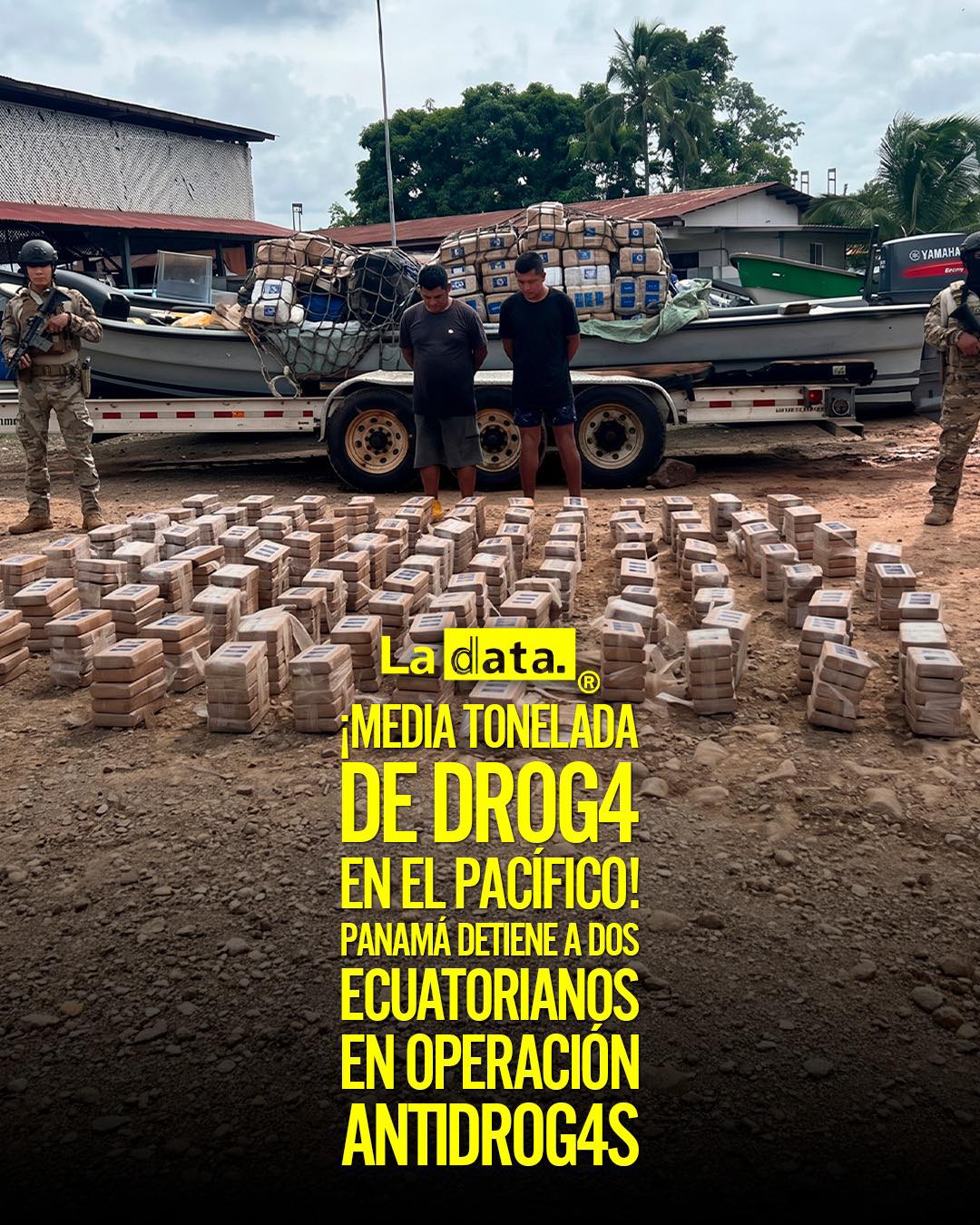 ¡Media tonelada de drog4 en el Pacífico! Panamá detiene a dos ecuatorianos en operación antidrog4s