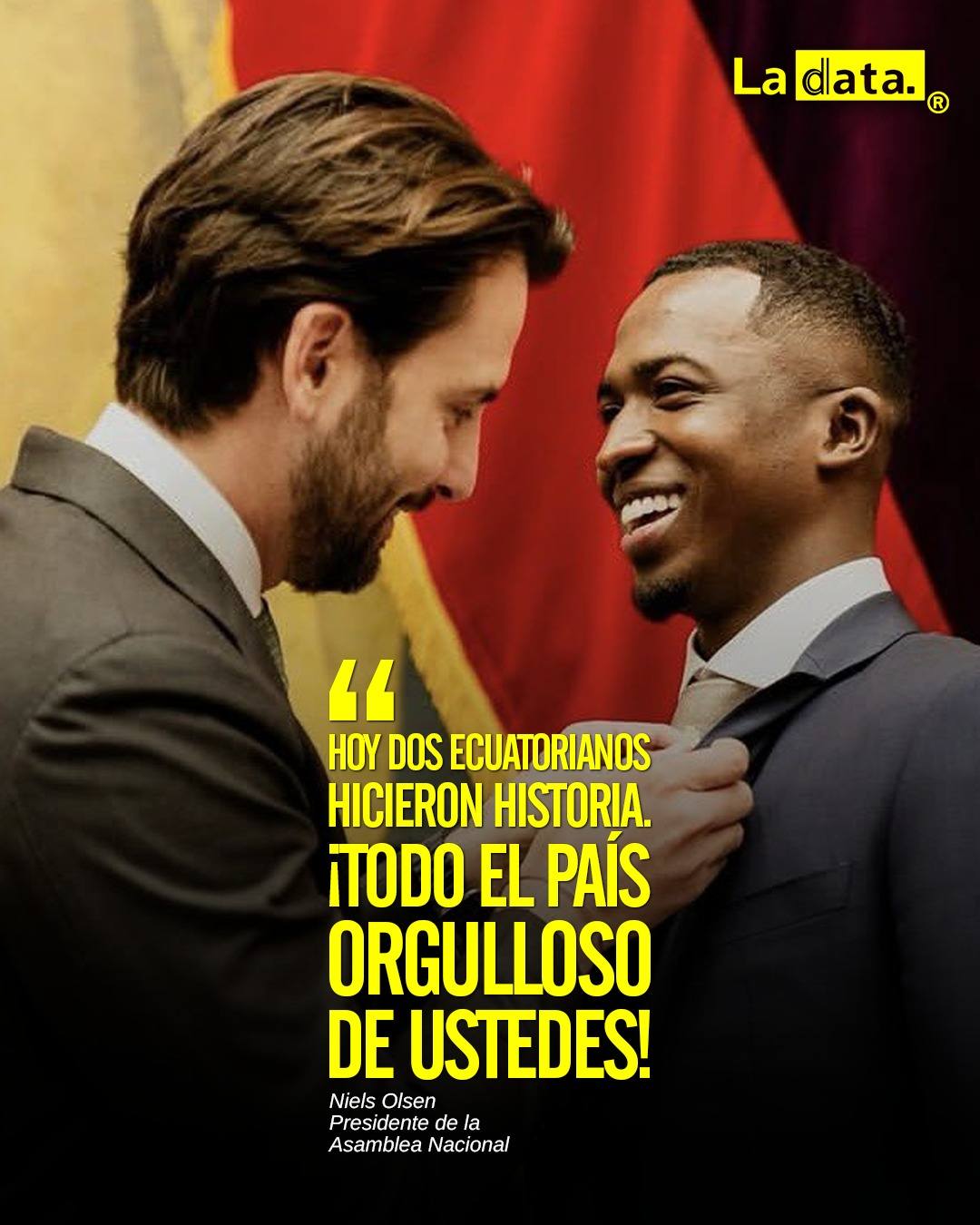 "Hoy dos ecuatorianos hicieron historia. ¡Todo el país orgulloso de ustedes!”