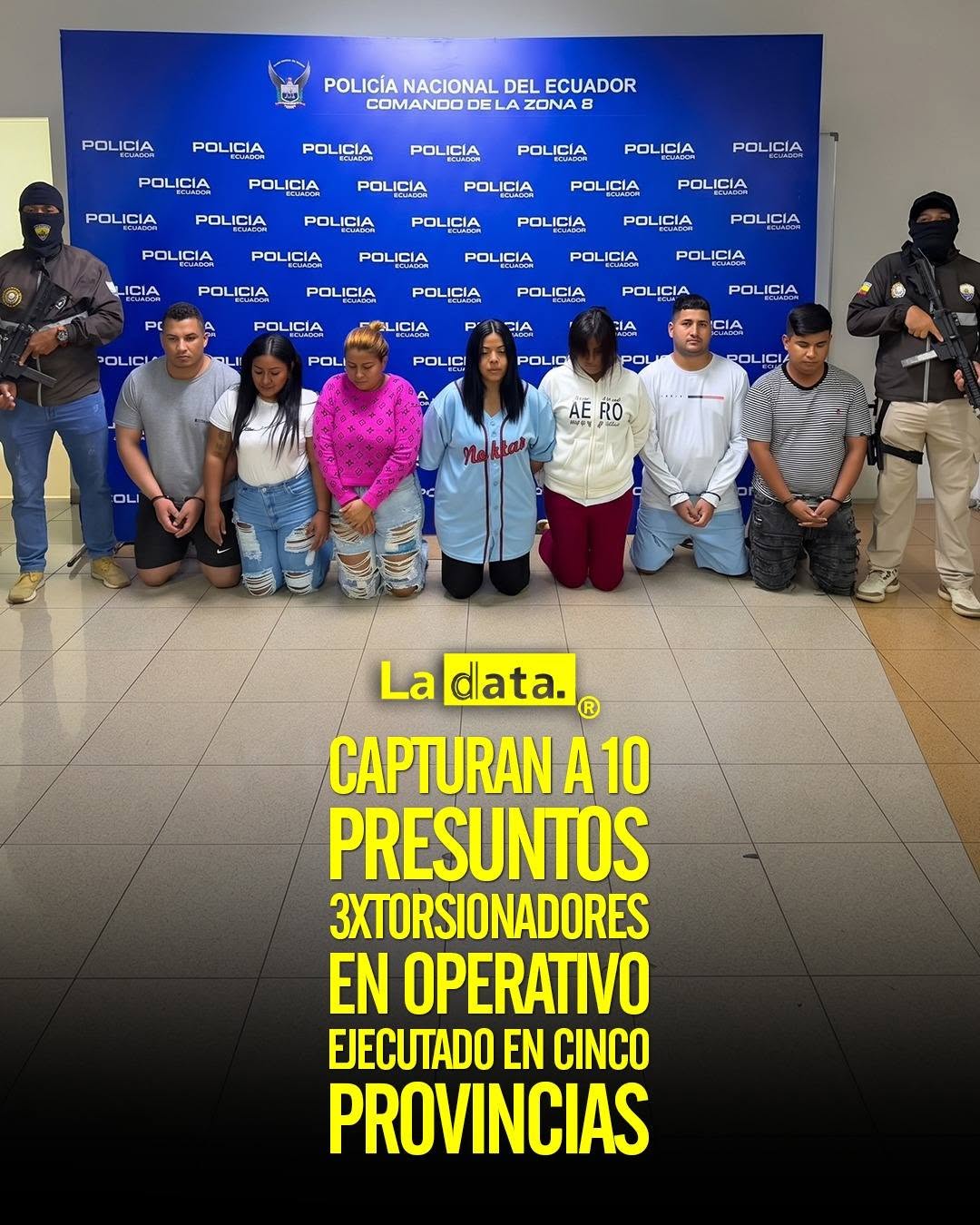 Capturan a 10 presuntos 3xtorsionadores en operativo ejecutado en cinco provincias