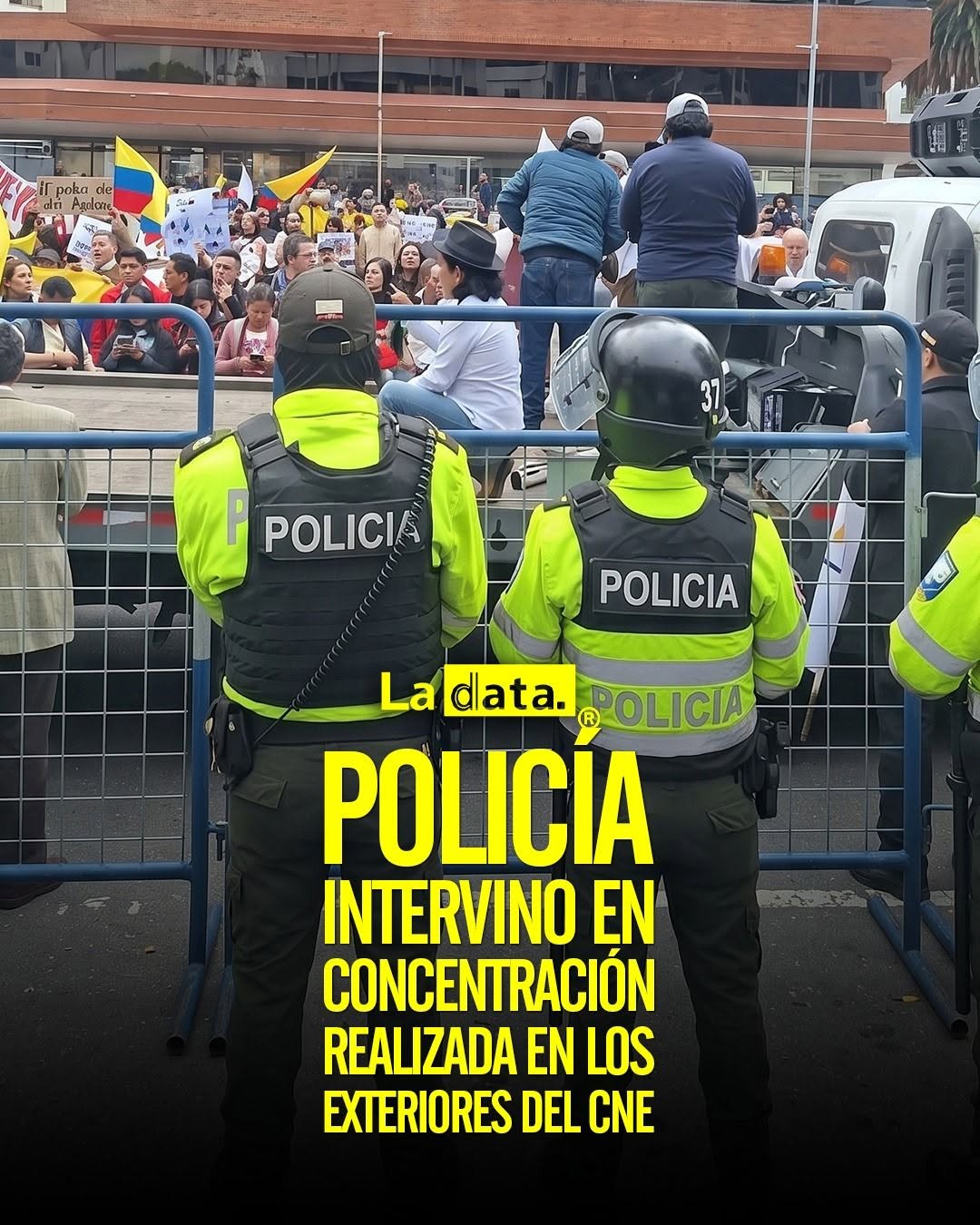 Policía intervino en concentración realizada en los exteriores del CNE