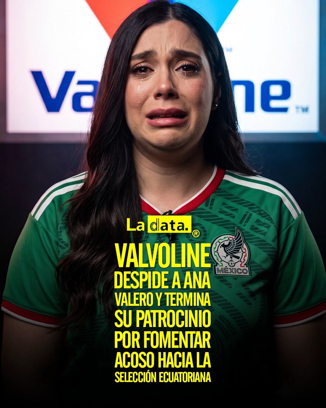 Valvoline despide a Ana Valero y termina su patrocinio por fomentar acoso hacia la Selección Ecuatoriana.