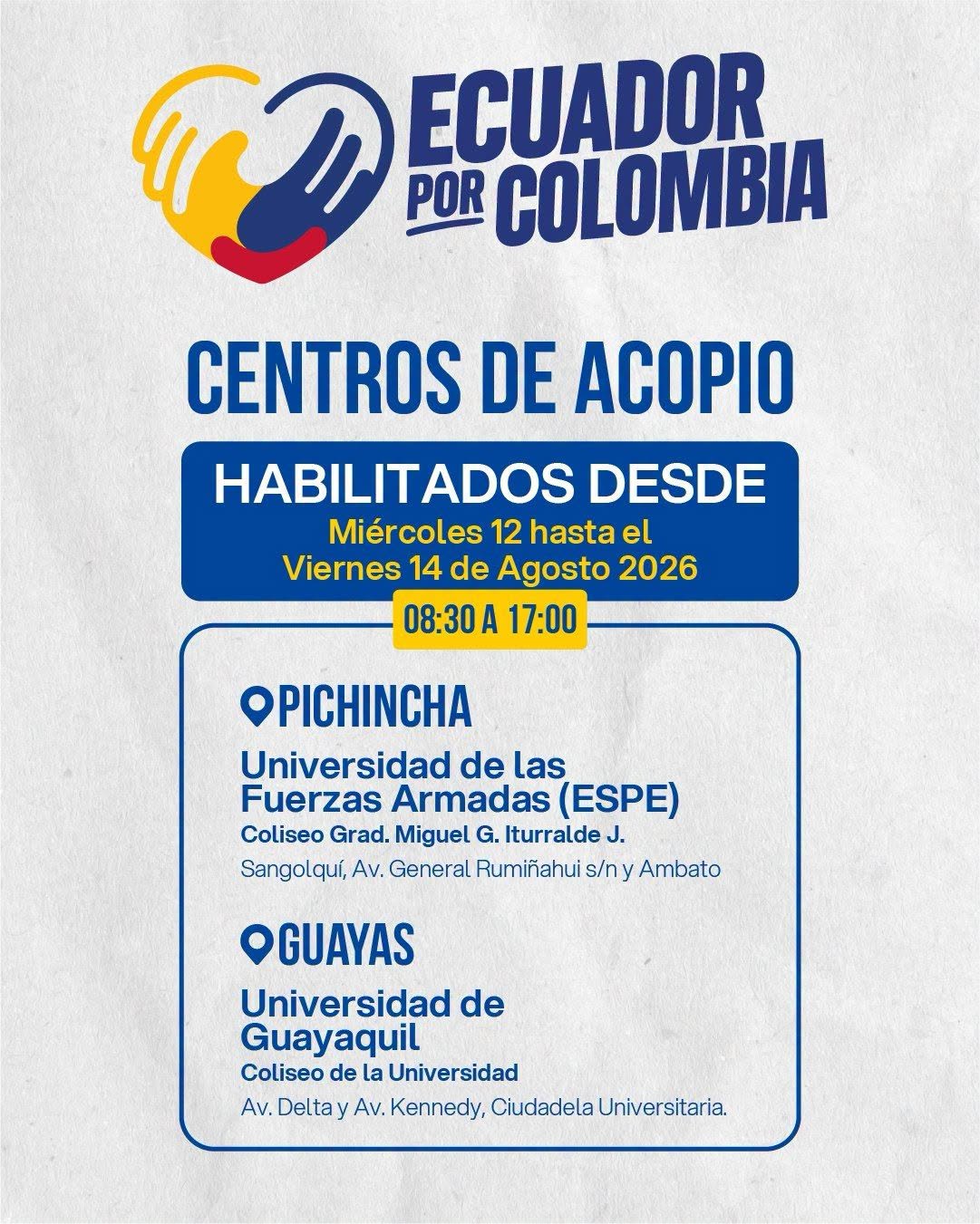 Ecuador es un país solidario y se suma para apoyar a Colombia. Cada aporte cuenta para ayudar a las familias afectadas. 🇪🇨