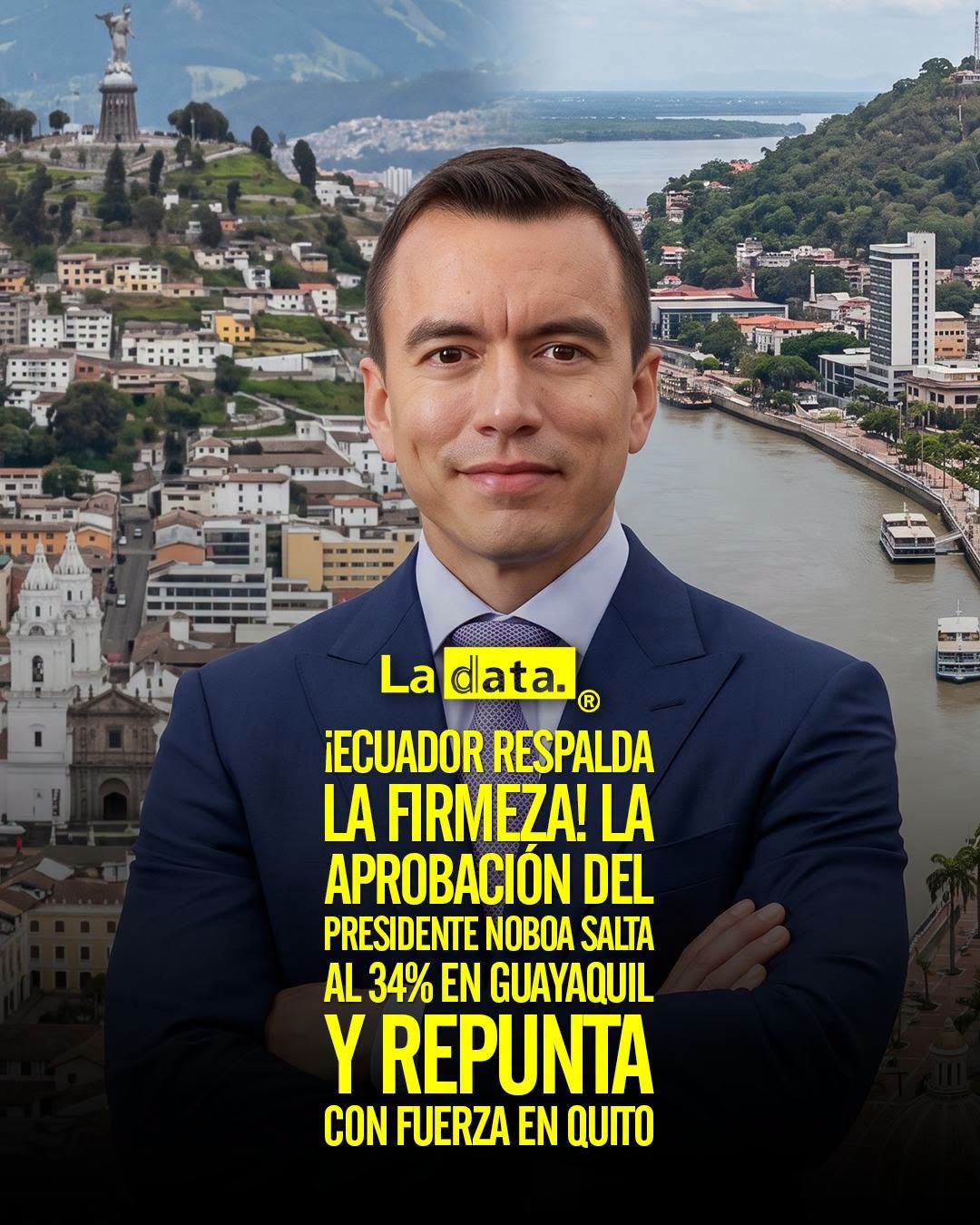 @ladataec 👈 ‎ ‎#ladata #TendenciaPolítica #DanielNoboa #QuitoYGuayaquil